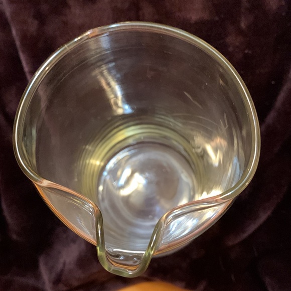 Vintage Clear Glass Pitcher with etched Ship boat pattern, EUC - Picture 7 of 10